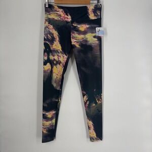 Onzie Womens Abstract Graphic Activewear Yoga Leggings M/L Low Rise Workout